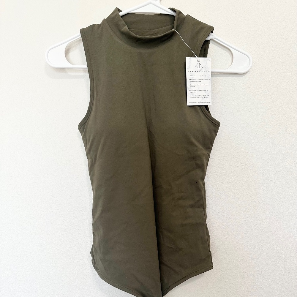 Klassy Network Mockneck Sleeveless Bodysuit